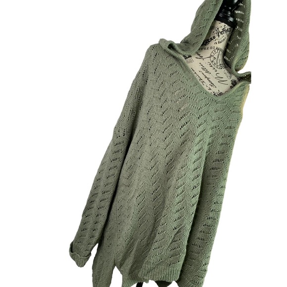 Natural Reflections Long-Sleeve Sweater Hoodie for Ladies Plus 2X Seafoam Green - Picture 4 of 11
